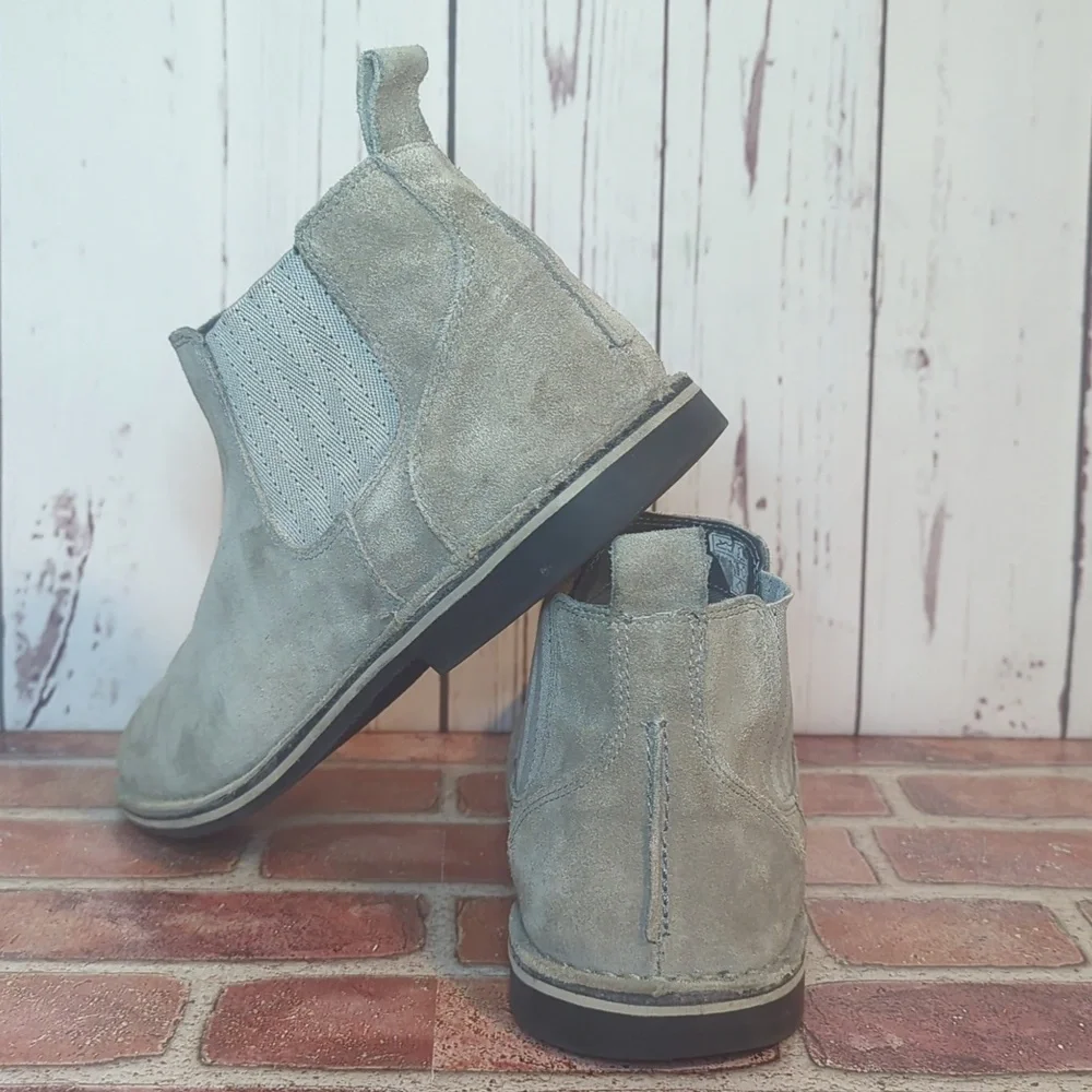 Steve‎ Madden Mens Grey Sand Suede Intuit Leather Chelsea Boot Size 12